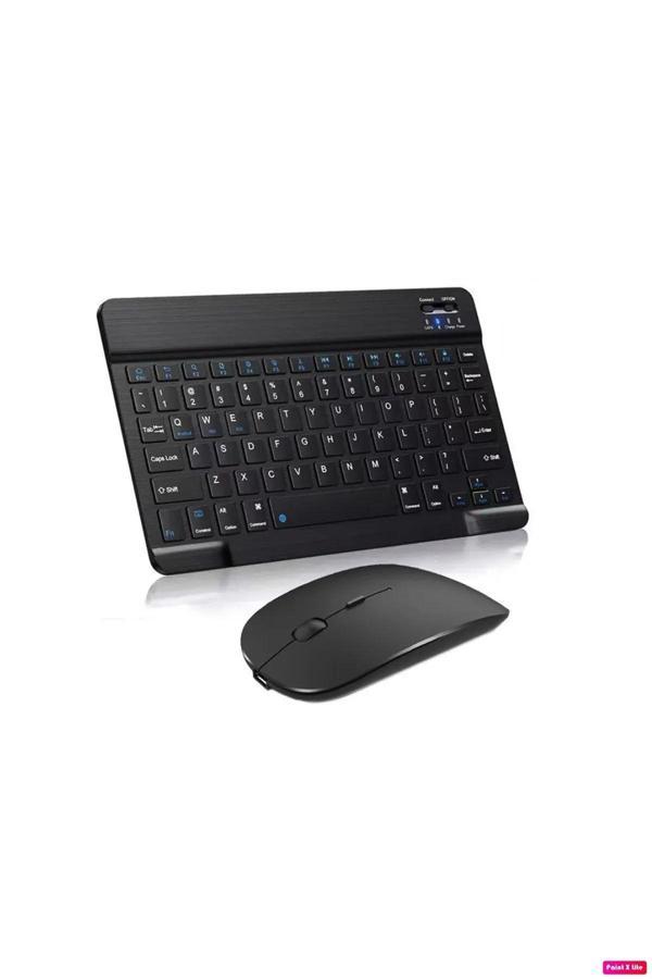 Bluetooth Slim Klavye +Mouse Android İOS,Windows,TV ve Tablet Telefon Uumlu Şarjlı Klavye Mouse Set - Image 1
