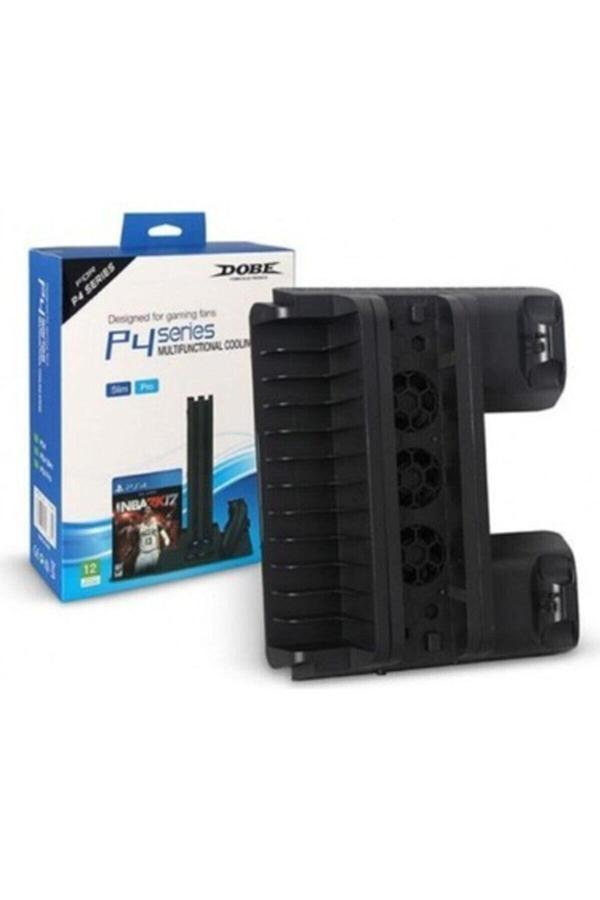 Playstation 4 Slim Ps4 Pro Uyumlu Fanlı Stand Ve Oyun Kolu Usb Şarjlı Ps4 Şarj Stand - Image 1