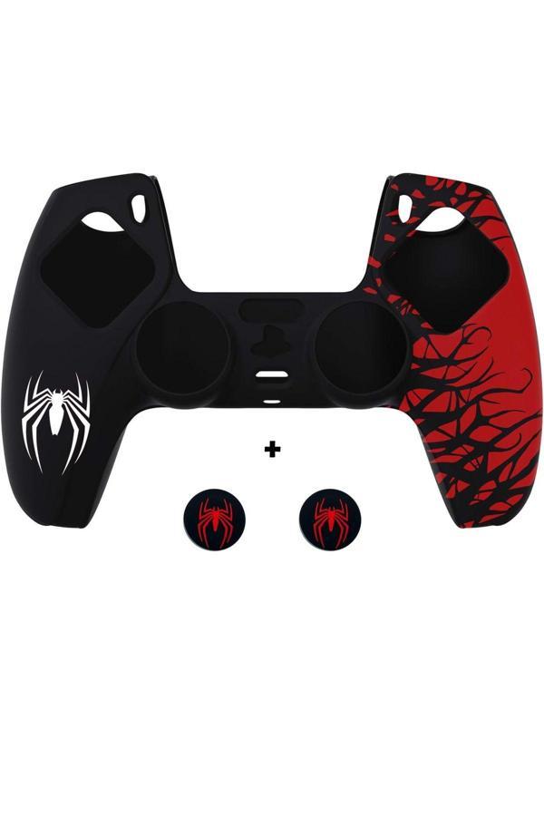 PS5 Dualsense Spider-Man Koruyucu Silikon Kılıf + Analog silikon Koruyucu - Image 1