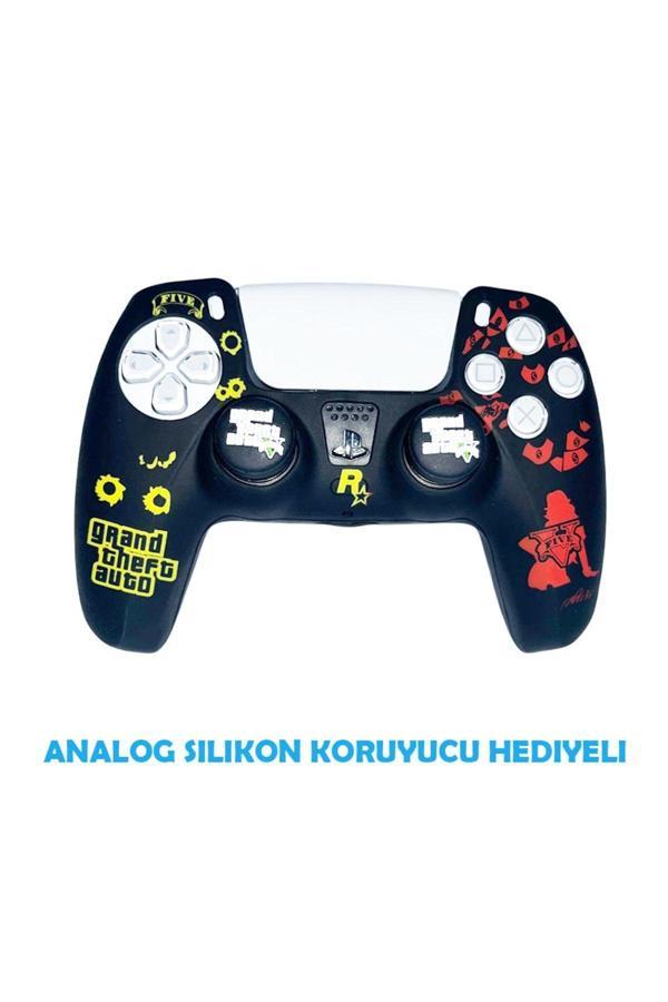 PS5 Dualsense Grand Theft Auto 5  Koruyucu Silikon Kılıf + Analog silikon Koruyucu - Image 1