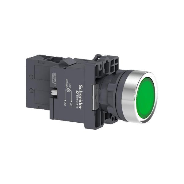 Schneider Electric XA2EW33M1 Yeşil Ledli Yaylı Buton 220V AC/DC - Image 1