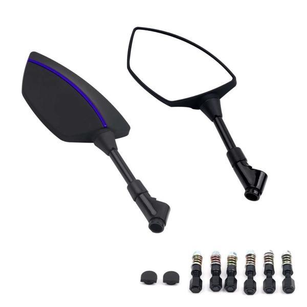 Premium Universal Motosiklet Aynası Mavi Obak - Image 1