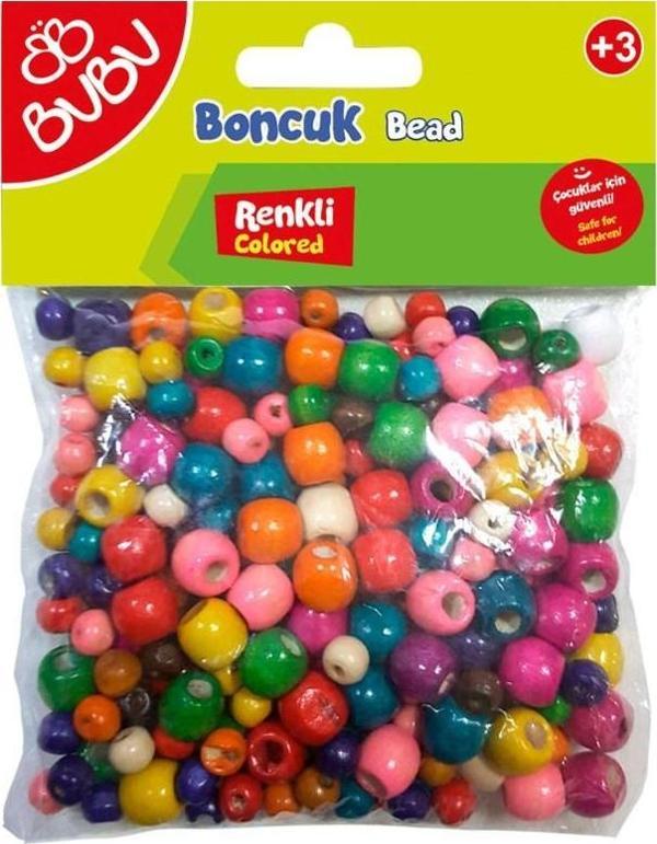 Bu-Bu Yuvarlak Renkli Ahşap Boncuk Karışık - Image 1
