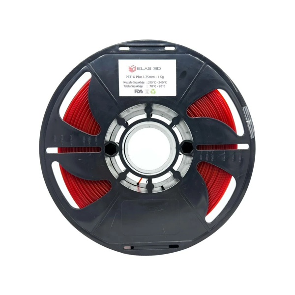 Elas PETG Plus Filament Kırmızı 1.75mm 1Kg - Image 1