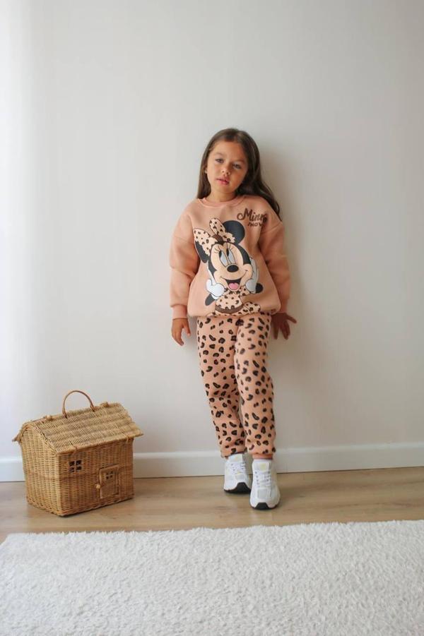 KIZ ÇOCUK MİNNİE MODELLİ 3 İPLİK ŞARDONLU EŞOFMAN TAKIMI - Image 1