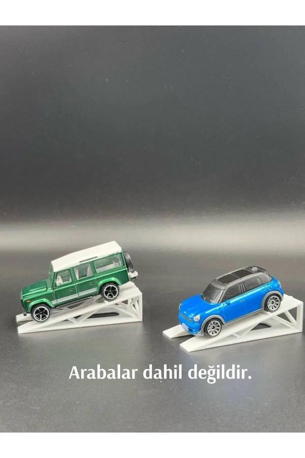 3D Atelier 1:64 Ölçek Araba Rampası - Beyaz 2'Li - Image 1