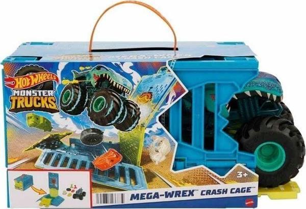 Mattel Oyuncak Hot Wheels Monster Trucks 1/24 Mega Wrexin Çarpışma Kafesi Hnc29 - Image 1
