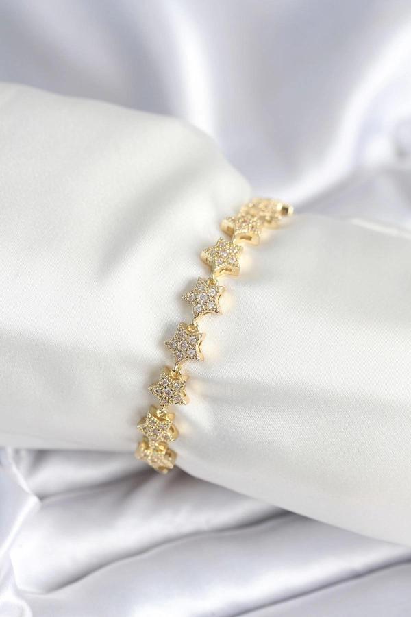 Pirinç Gold Renk Yıldız Model Kadın Bileklik - Image 1