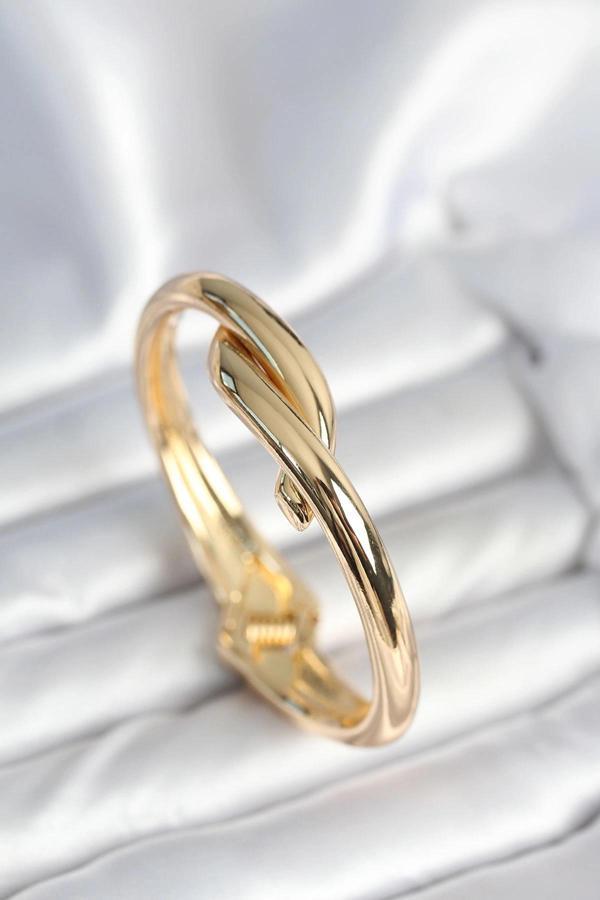 Pirinç Gold Renk Sarmal Model Kelepçe Bileklik - Image 1