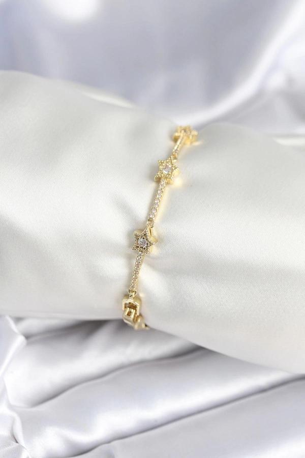 Pirinç Gold Renk Halley Yıldız Model Kadın Bileklik - Image 1