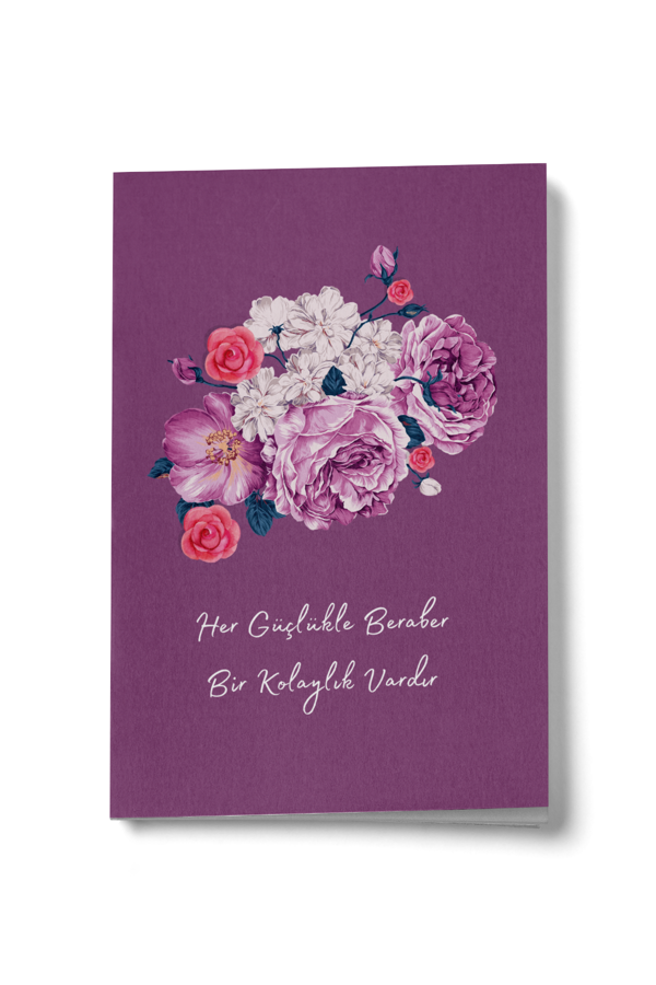 Her Güçlükle Beraber Bir Kolaylık Vardır (Mor) Mini Defter - Image 1