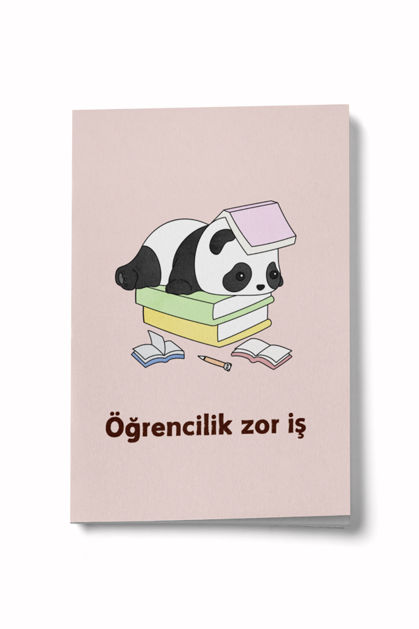 Panda Serisi - Öğrencilik Zor İş Mini Defter - Image 1