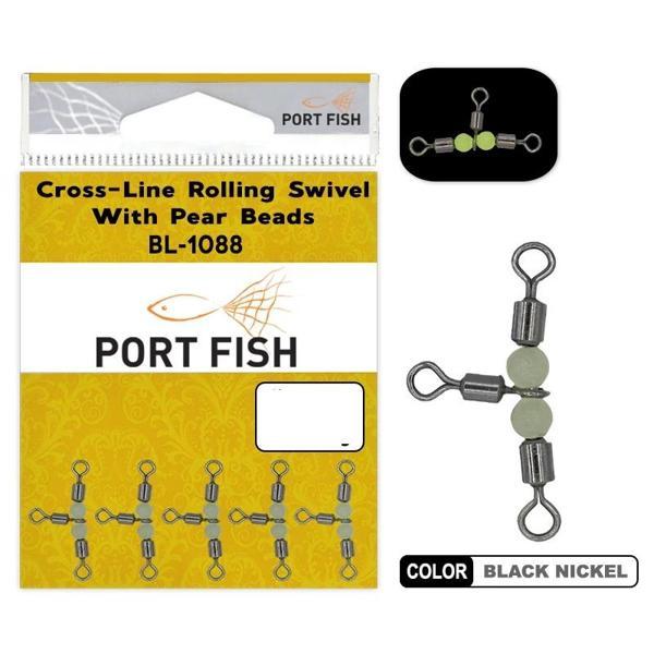 Portfish BL-1088 Üçlü Fosforlu Bilyalı Fırdöndü NO:8x10 - Image 1