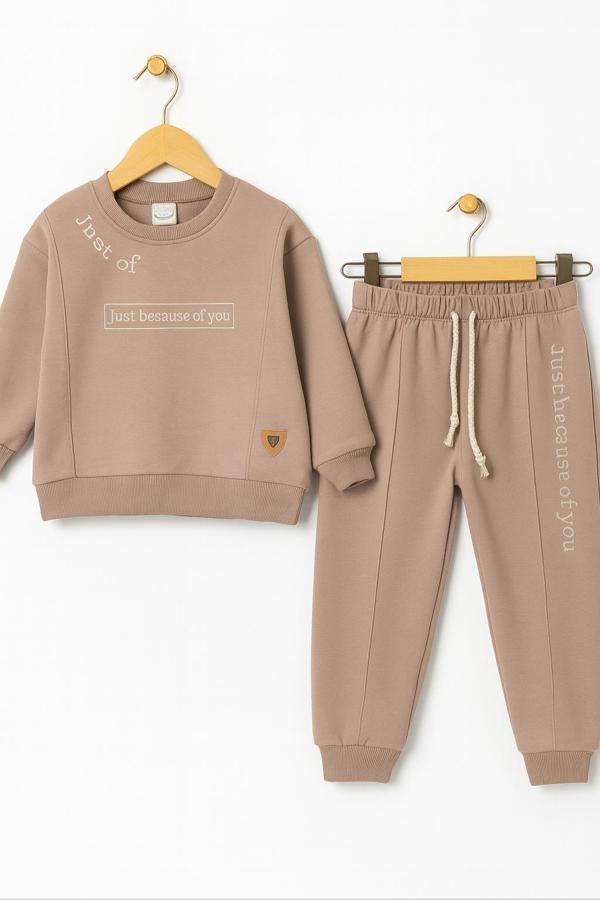 Erkek Çocuk 3 İplİk Şardonlu Eşofman Takımı – 10686V - Image 1