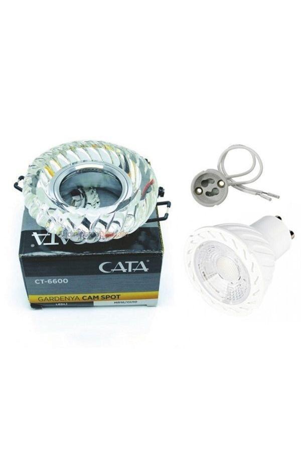 Cata Led Çerçeveli Kristal Cam Spot Ct-6600 Takım Beyaz Işık - Image 1