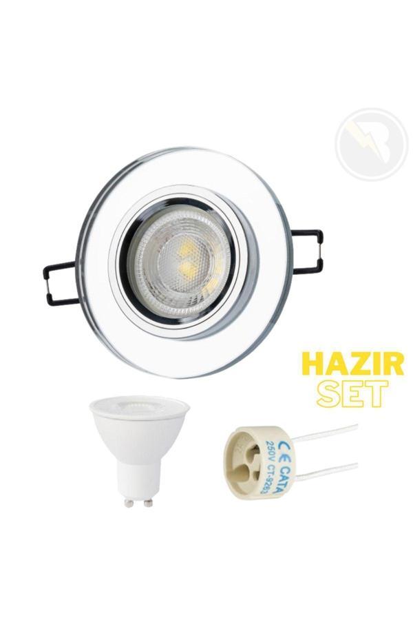 Cata Ortanca Dekoratif Cam Spot - 5W Beyaz Işık (Duy Ve Ampul Dahildir) Ct-6555 - Image 1