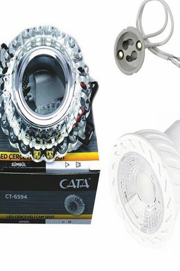 Cata Takım Karanfil Dekoratif Cam Spot Armatür Takım Ct-6595 (Beyaz Işık) - Image 1