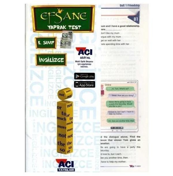 Açı 8.Sınıf İngilizce Yaprak Test - Açı Yayınları - Image 1