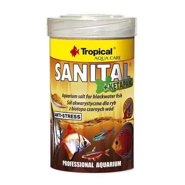 Tropical Sanital Ketapang Su Biyotopu Balıkları için Akvaryum Tuzu Siyah 100 Ml 120 Gr - Image 1