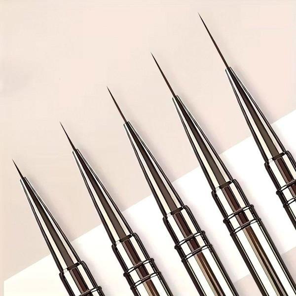 Detay Fırçası, ince Uçlu Fırça, tırnak Süsleme Fırça Seti, Desen Fırçası, Metal Fırça Seti-5 Ad - Image 1