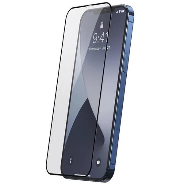 Baseus İPhone 12/12 Pro 6.1 Ekran Koruyucu 0.3MM Full Anti Blue Light Tempered Cam Ekran Koruyucu 2A - Image 1