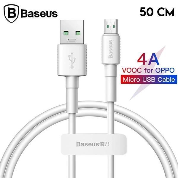 Baseus Mini White Micro USB 4A OPPO VIVO Dash Usb Şarj Kablosu 0.5cm-(5775) - Image 1
