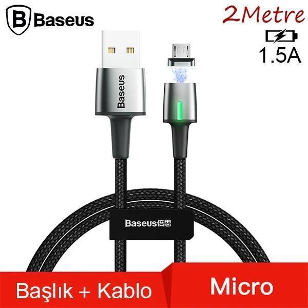 Baseus Zinc Magnetic Usb Kablo Şarj Android Mikro Başlık 2Metre 1.5A-(5775) - Image 1