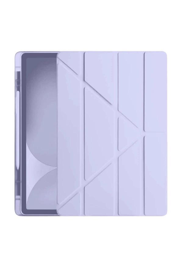 iPad Pro 11 (2024) Kılıf Kalemlikli Hugo Tablet Kılıfı - Lila-(5796) - Image 1