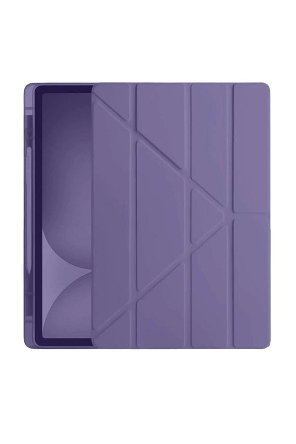 iPad Pro 11 (2024) Kılıf Kalemlikli Hugo Tablet Kılıfı - Mor-(5796) - Image 1