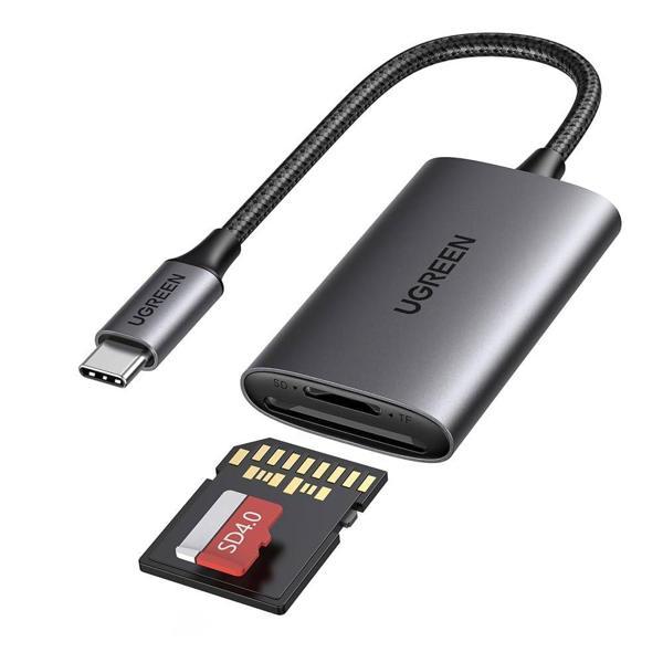 UGREEN 15251 CM401 USB-C 3.0 SDHC miniSD microSD MMC RS-MMC MMCmicro SDXC SD Hafıza Kartı Okuyucu - Image 1