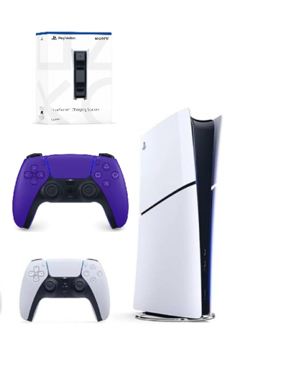 Sony Playstation 5 Slim Dijital+ 2.kol Dualsense Mor +Şarj İstasyonu (İthalatçı Garantili) - Image 1