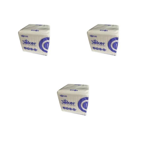 Focus Joker Masaüstü Tek Çek V Katlama Kağıt Dispenser Peçete - 2 Kat - 250 Adetlik 3 Paket - Image 1