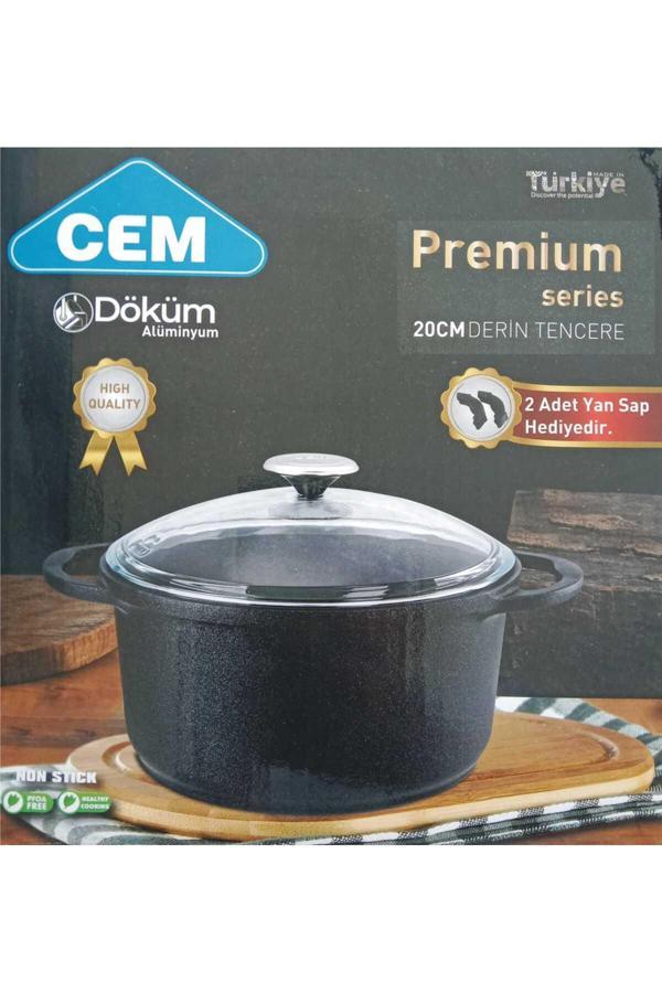 Cem Premium Serisi 20 Cm Alüminyum Döküm Derin Tencere Kutulu - Image 1