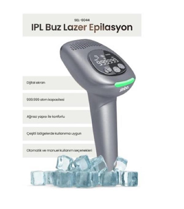 Sinbo SEL-6044 IPL Buz Lazer Epilasyon 999.999 Atım Otomatik/Manuel Dijital Ekran - Image 1