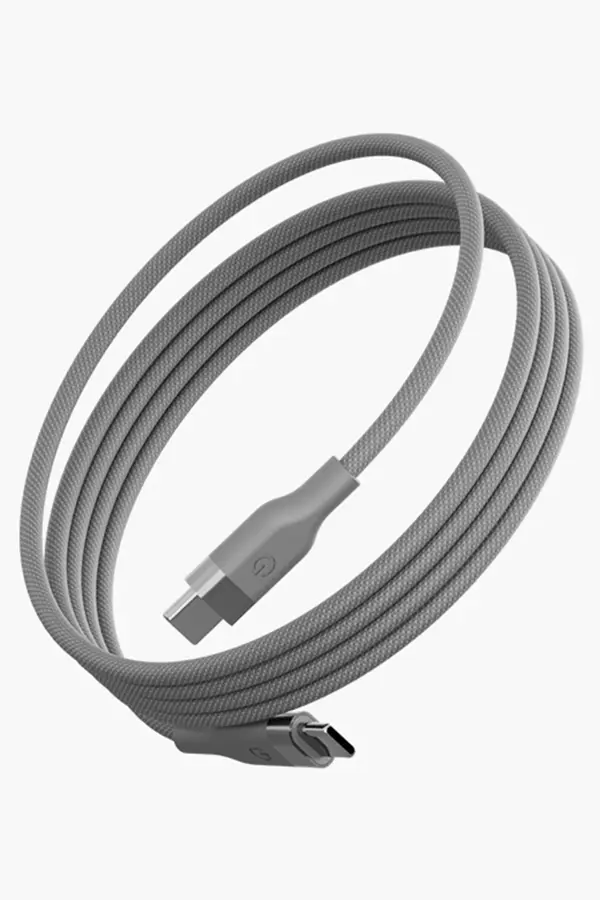 Helix 1.5M 100W Manyetik Katlanma Özellikli Type-C to Type-C PD Hızlı Şarj Kablo - Natural Grey - Image 1