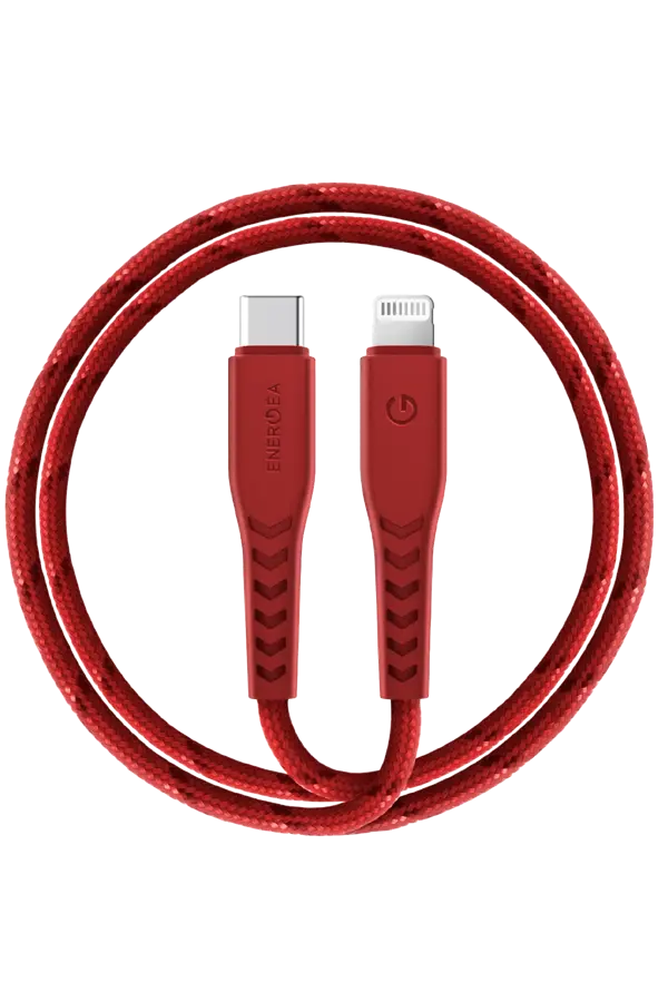 C94 NyloFlex 1.5M 100W Type-C to Lightning PD Hızlı Şarj Kablo - Kırmızı - Image 1