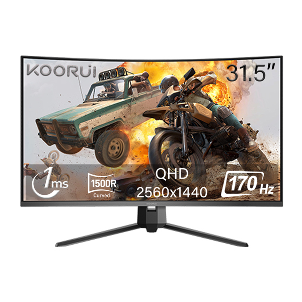 Koorui 1ms 170Hz 31.5" 2560x1440 QHD Curved Gaming Monitör G3221SC - Image 1