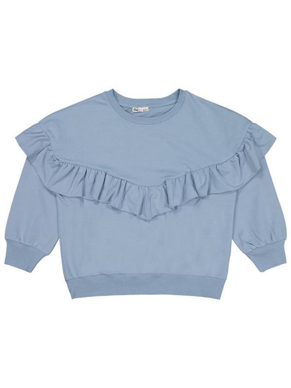 Civil Girls Roba Fırfırlı 10-13 Yaş Sweatshirt - Mavi10-11 Yaş - Image 1