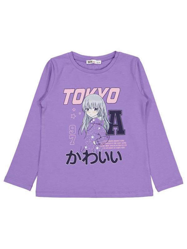 Civil Girls Anime Baskılı 6-9 Yaş Sweatshirt - Lila8-9 Yaş - Image 1