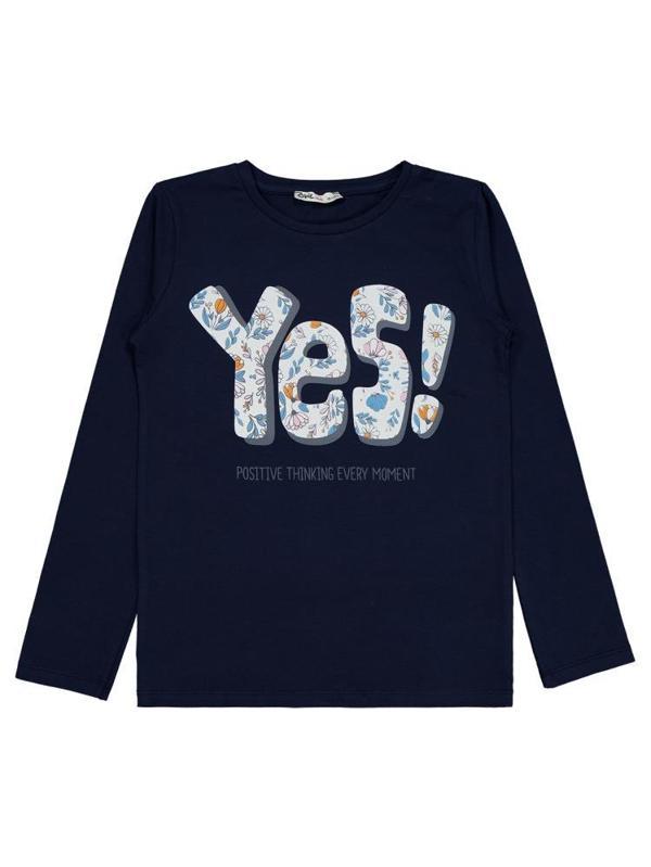 Civil Girls Yes Baskılı 10-13 Yaş Sweatshirt - Lacivert12-13 Yaş - Image 1