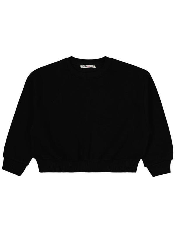 Civil Girls Düz 6-9 Yaş Sweatshirt - Siyah8-9 Yaş - Image 1