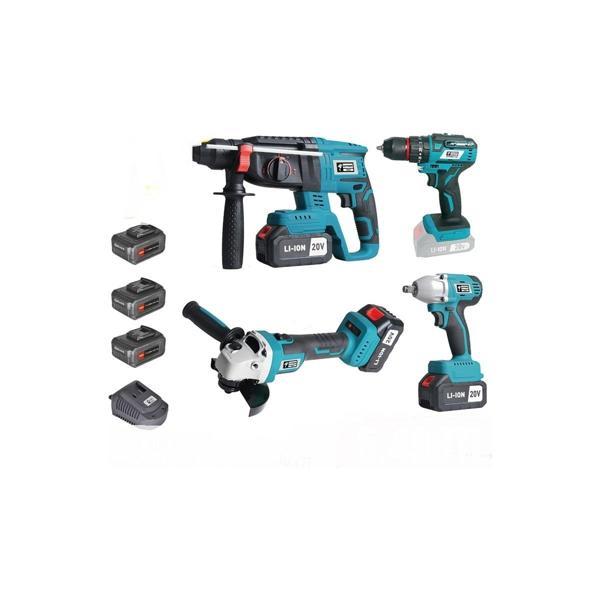 KÖMÜRSÜZ AKÜLÜ SET: DARBELİ VİDALAMA / KIRICI-DELİCİ / AVUÇ TAŞLAMA / SOMUN SIKMA 20V Lİ-İON - Image 1