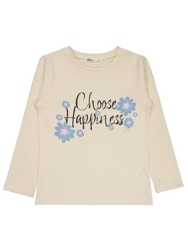 Civil Girls Choose Happiness Baskılı 6-9 Yaş Sweatshirt - Fil Dişi6-7 Yaş - Image 1