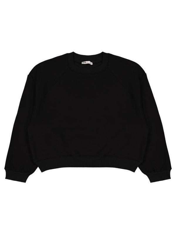 Civil Girls Düz 10-13 Yaş Sweatshirt - Siyah11-12 Yaş - Image 1
