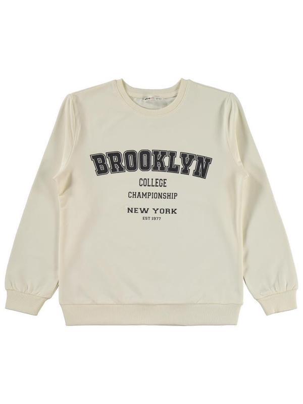 Civil Girls Brooklyn Baskılı 10-13 Yaş Sweatshirt - Ekru12-13 Yaş - Image 1