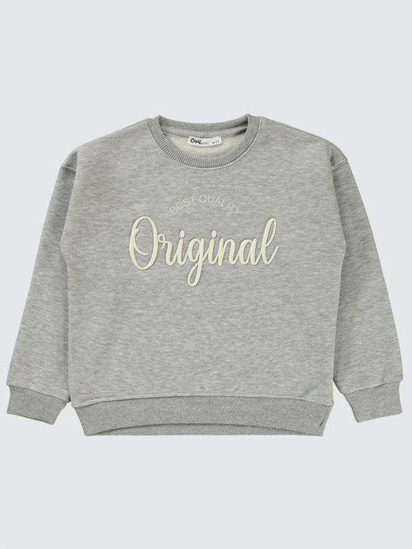 Civil Girls Original Nakışlı 6-9 Yaş Sweatshirt - Gri9-10 Yaş - Image 1