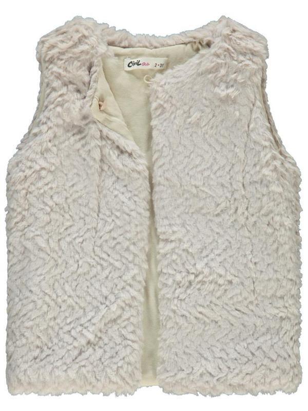 Civil Girls Pelüş 2-5 Yaş Yelek - Bej2-3 Yaş - Image 1