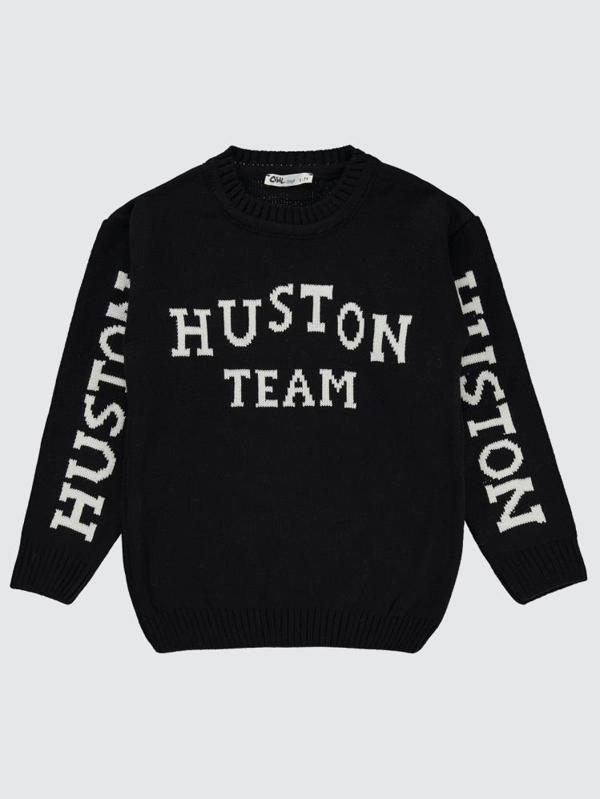 Civil Boys Huston Team Baskılı 6-9 Yaş Kazak - Siyah6-7 Yaş - Image 1