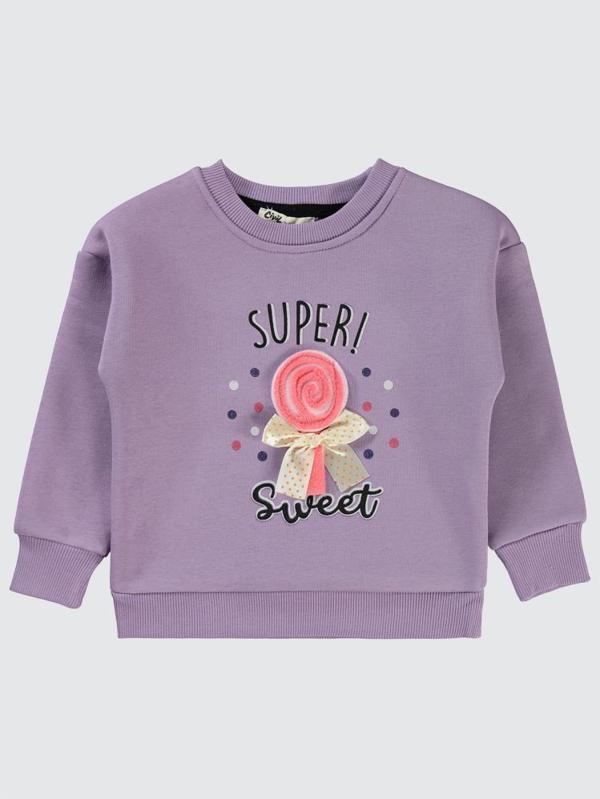 Civil Girls Super Baskılı 2-5 Yaş Sweatshirt - Lila2-3 Yaş - Image 1