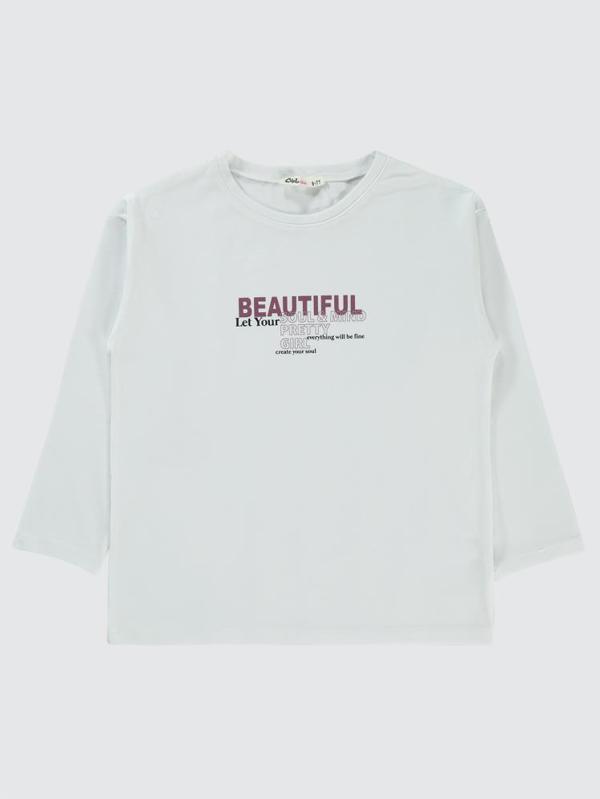 Civil Girls Beautiful Baskılı 10-13 Yaş Sweatshirt - Beyaz11-12 Yaş - Image 1